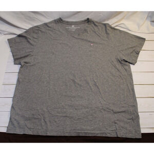Psycho Bunny Men's 2XL Gray T- Shirt Short Sleeve V-Neck Logo ** Read **